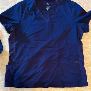 Healing Hands Navy Scrub Set. Top XL. Pants large regular length